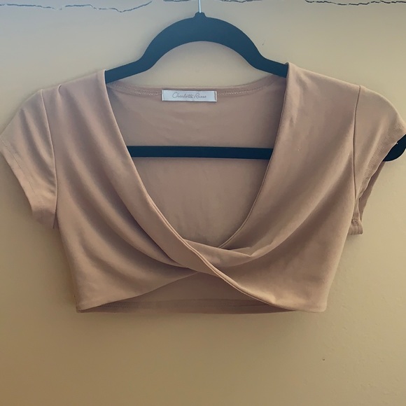 Charlotte Russe Tops - Beige crop top